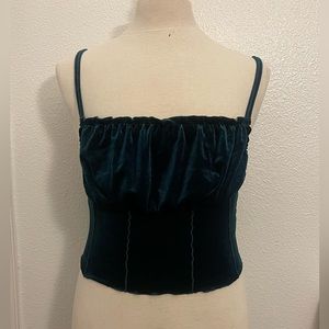 Dark Green SHEIN cami crop top